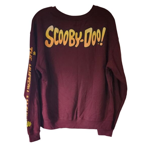 Scooby-Doo Mystery Machine Scooby & Shaggy Burgundy Pull Over Sweatshirt Large - Picture 2 of 5